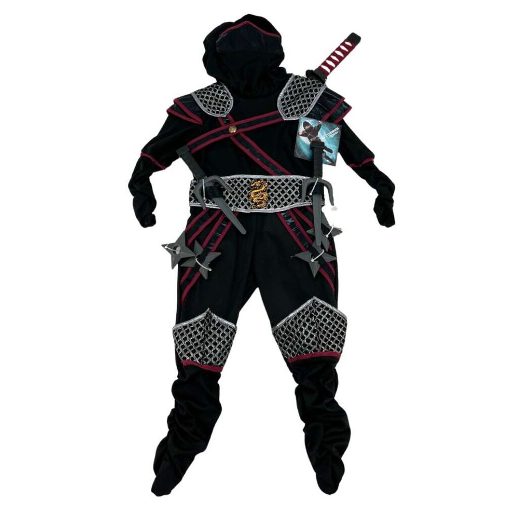 Teetot Inc. | Boy'e Black & Red Dragon Samurai Costume | Size 3-4